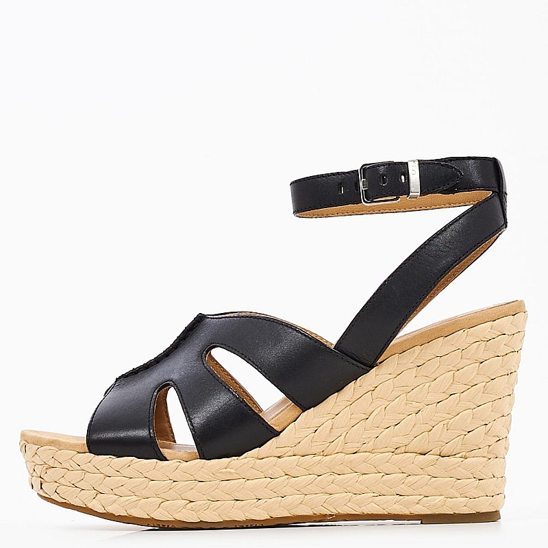Women Platforms High 1128251 Black Leather UGG