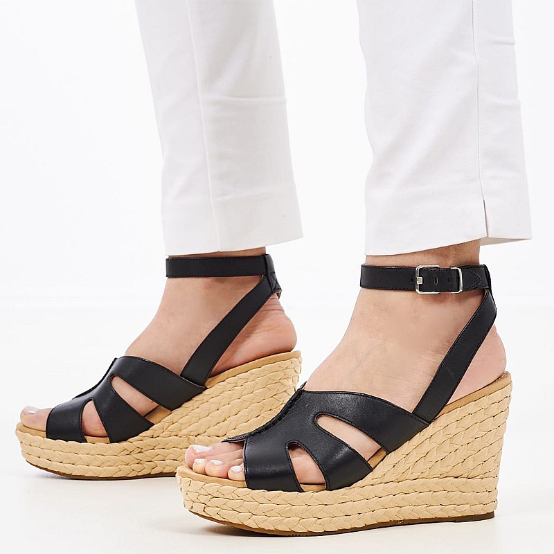 Women Platforms High 1128251 Black Leather UGG