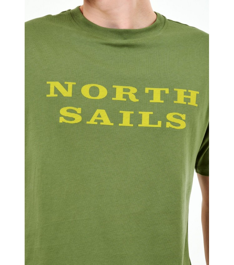 Ανδρικές Μπλούζες 692793 Πράσινο Βαμβάκι North Sails