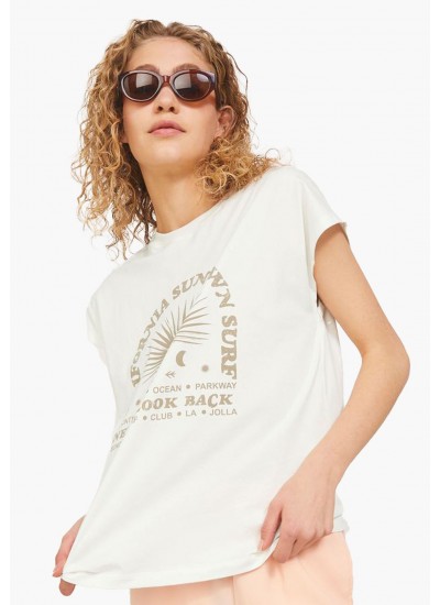 Women T-Shirts - Tops Astrid.Print White Cotton Jack & Jones