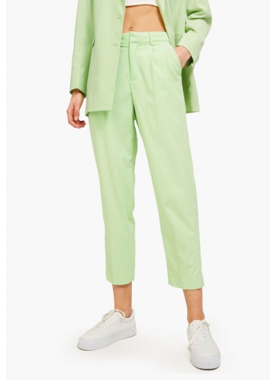 Women Trousers Chloe.Pant Green Polyester Jack & Jones