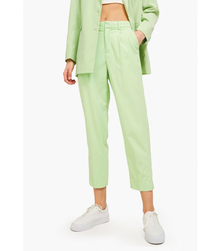 Women Trousers Chloe.Pant Green Polyester Jack & Jones