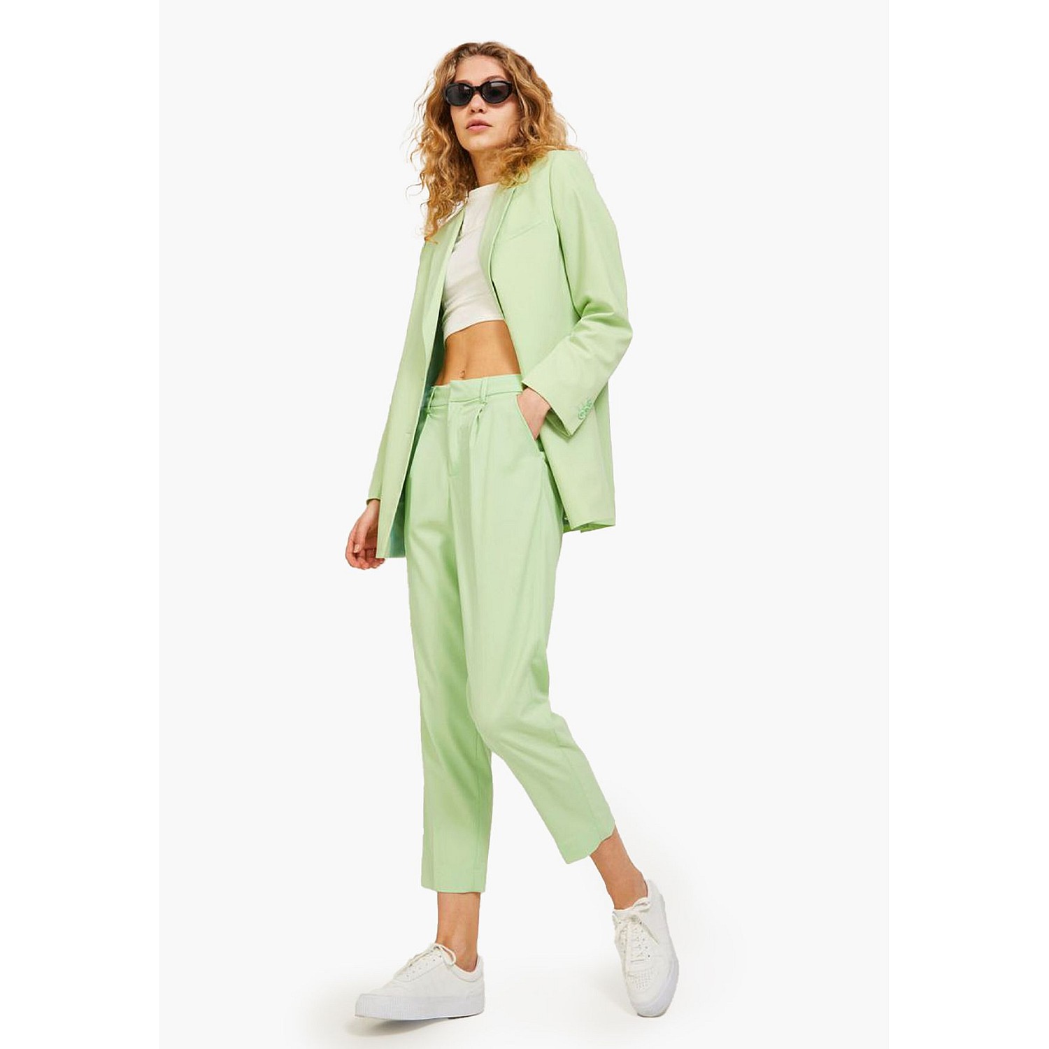 Women Trousers Chloe.Pant Green Polyester Jack & Jones Women Trousers Chloe.Pant Green Polyester Jack & Jones