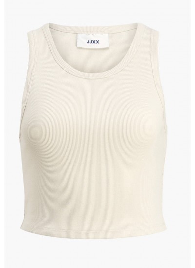 Women T-Shirts - Tops Fallon Beige Cotton Jack & Jones
