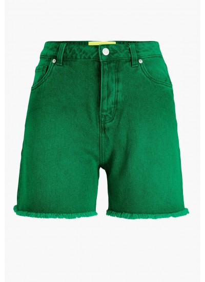 Women Skirts - Shorts Mica Green Cotton Jack & Jones