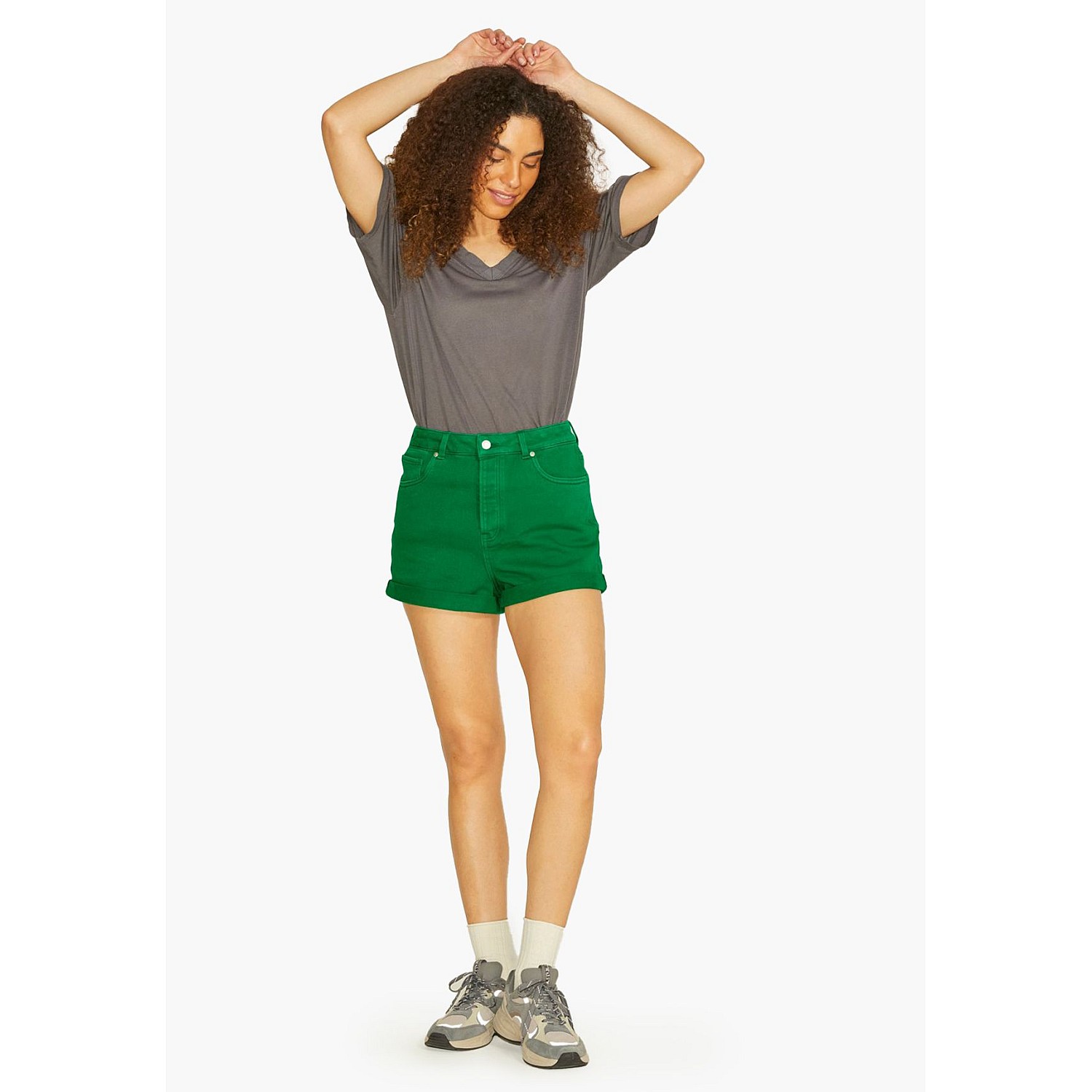 Women Skirts - Shorts Mica Green Cotton Jack & Jones Women Skirts - Shorts Mica Green Cotton Jack & Jones
