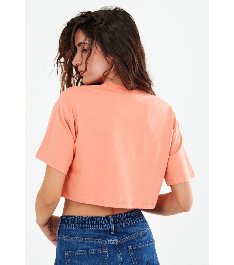 Women T-Shirts - Tops Natalie.Ss Orange Cotton Jack & Jones