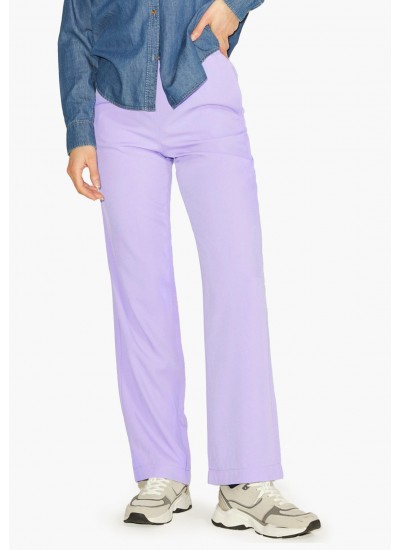 Women Trousers Poppy Purple Polyester Jack & Jones