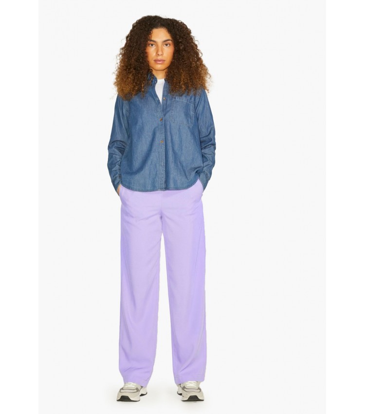 Women Trousers Poppy Purple Polyester Jack & Jones