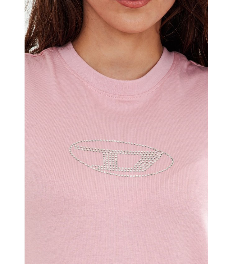 Women T-Shirts - Tops Reg.Hs1 Pink Cotton Diesel