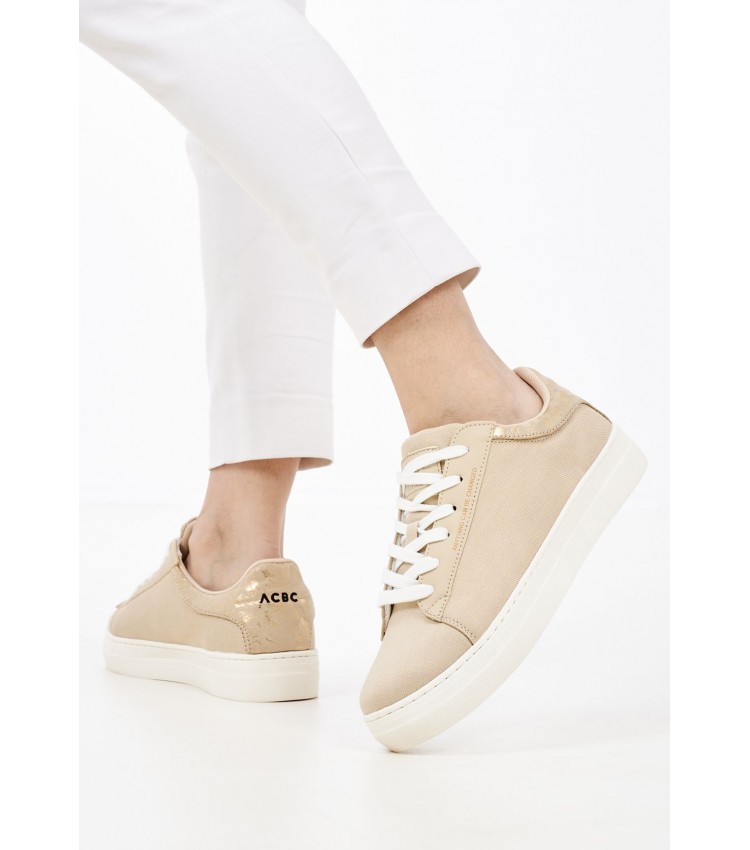 Women Casual Shoes Marina Beige Fabric ACBC