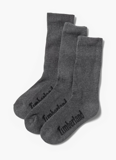 Ανδρικές Κάλτσες A1X7E.3pack Σκούρο Γκρι Βαμβάκι Timberland