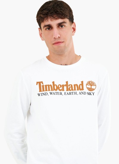 Ανδρικές Μπλούζες A2CQY Άσπρο Βαμβάκι Timberland