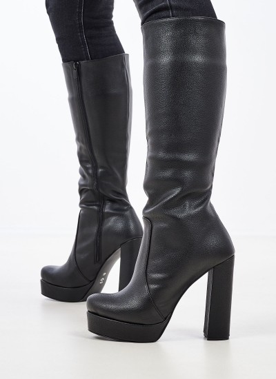 Women Boots Stone Black Leather Ash