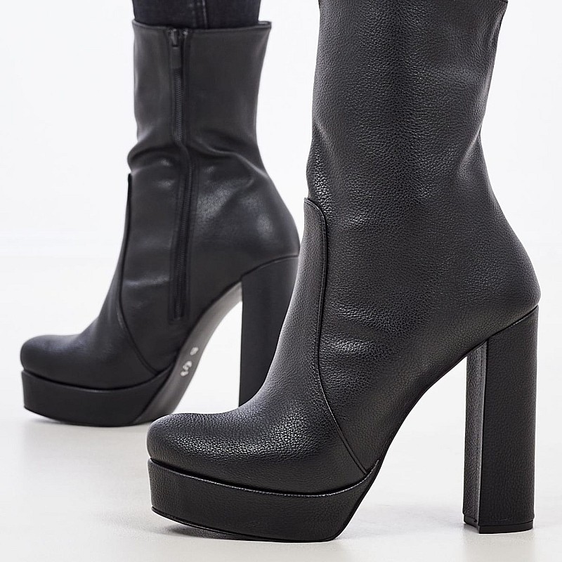 Γυναικεία Μποτάκια 1050 Μαύρο ECOleather Mortoglou