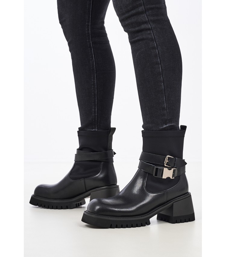 Women Boots 116001117 Black Leather Mortoglou