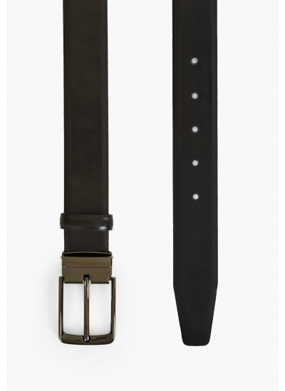Men Belts 1612 Black Leather Mortoglou
