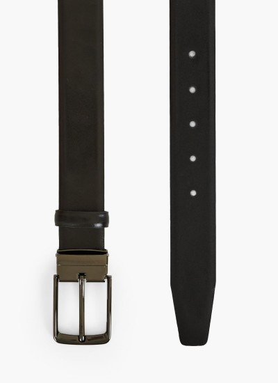 Men Belts 1704 Black Leather Mortoglou