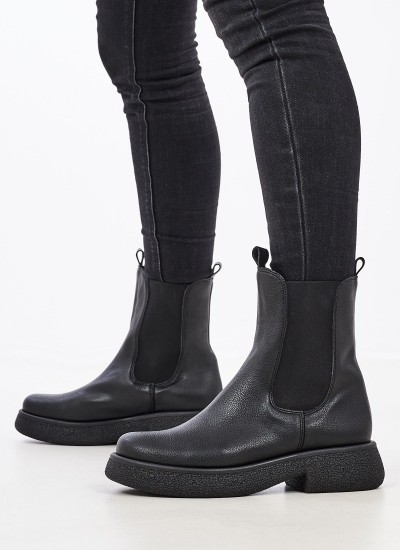Γυναικεία Μποτάκια 200.D Μαύρο ECOleather Mortoglou