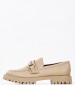 Women Moccasins 2576 Beige ECOleather Mortoglou