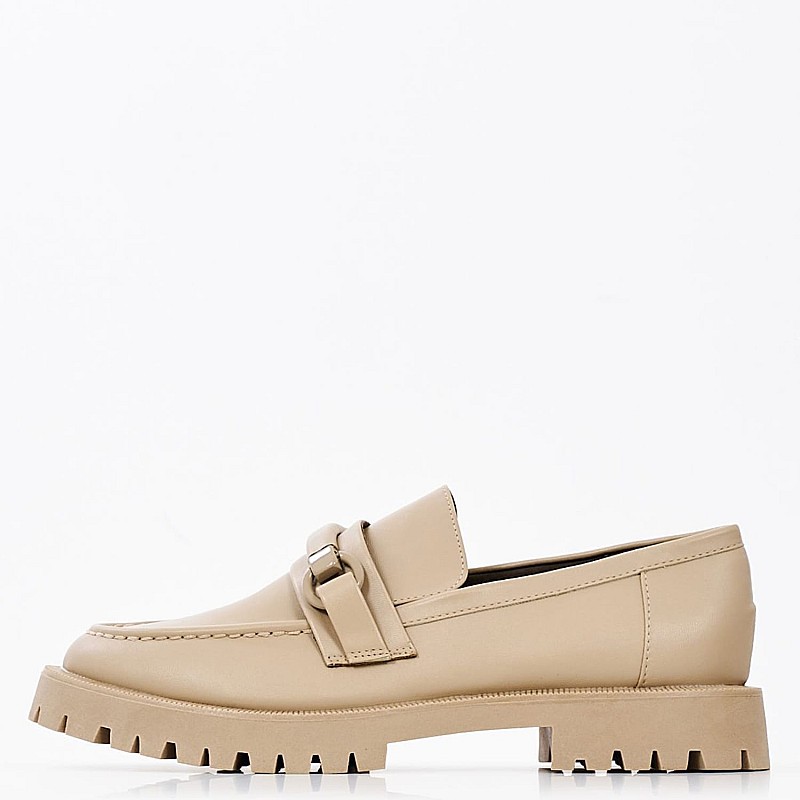 Γυναικεία Μοκασίνια 2576 Μπεζ ECOleather Mortoglou
