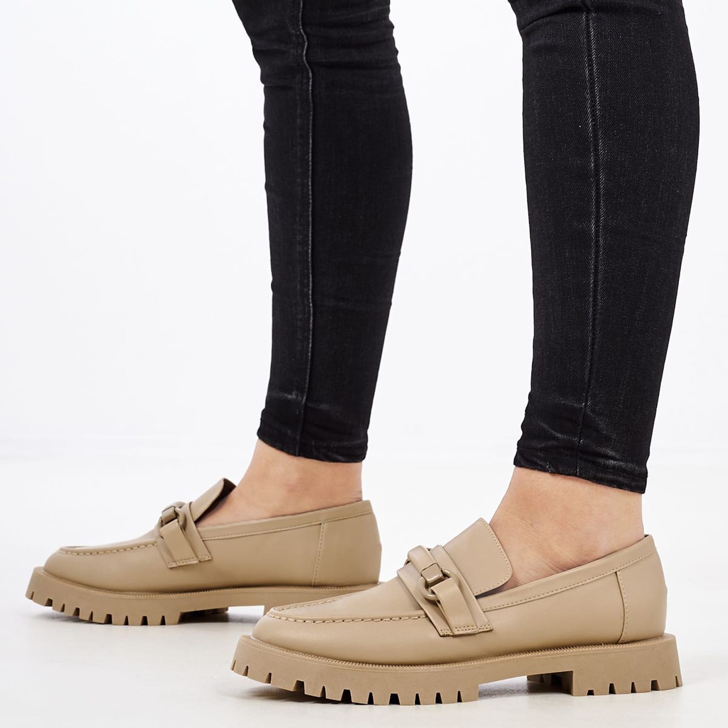 Γυναικεία Μοκασίνια 2576 Μπεζ ECOleather Mortoglou