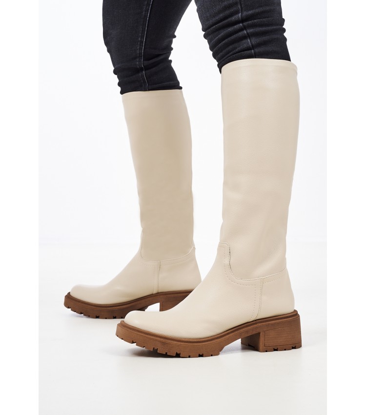 Women Boots 550 Beige ECOleather Mortoglou