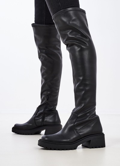 Women Boots Stone Black Leather Ash