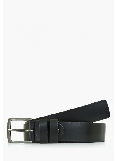 Men Belts F136 Black Leather Mortoglou