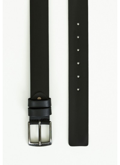 Men Belts F136 Black Leather Mortoglou