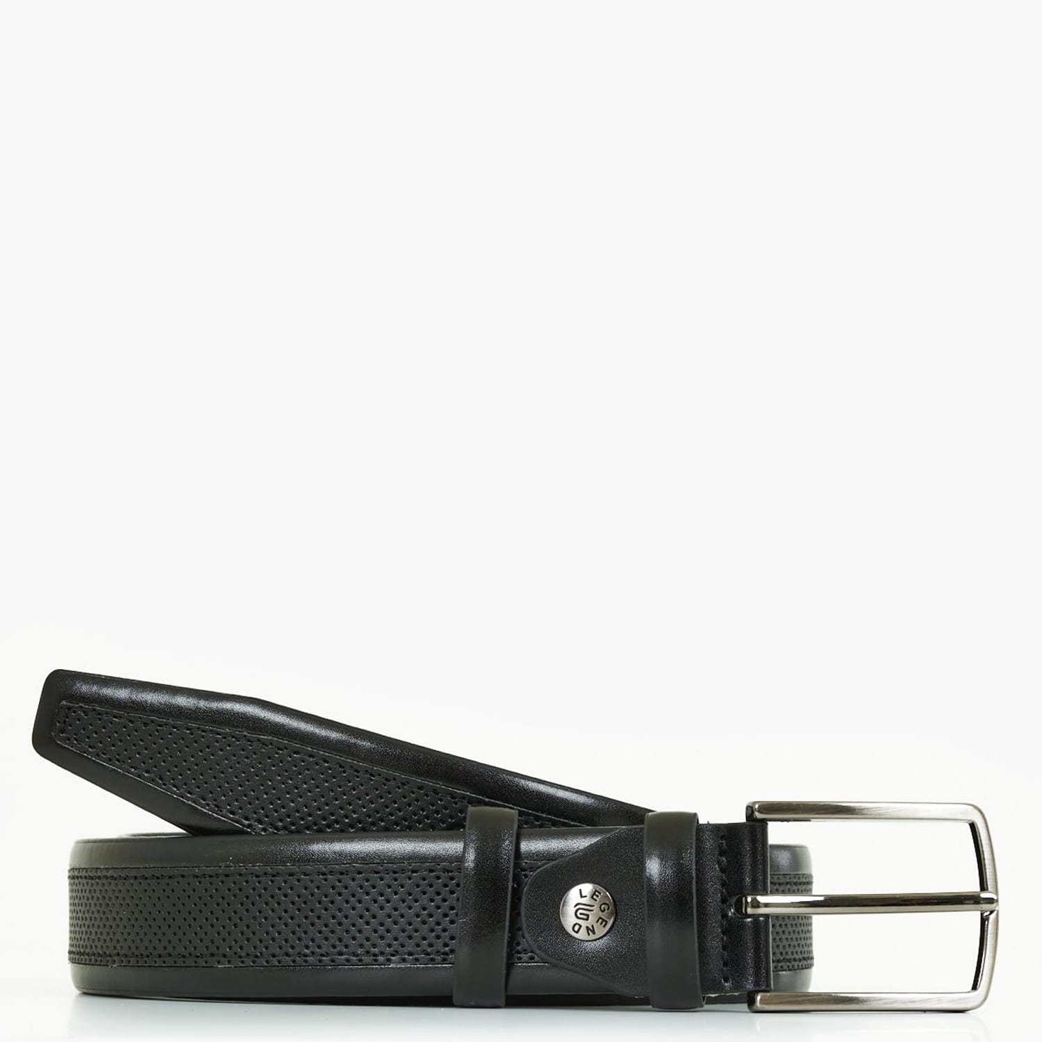 Men Belts L1736 Black Leather Mortoglou