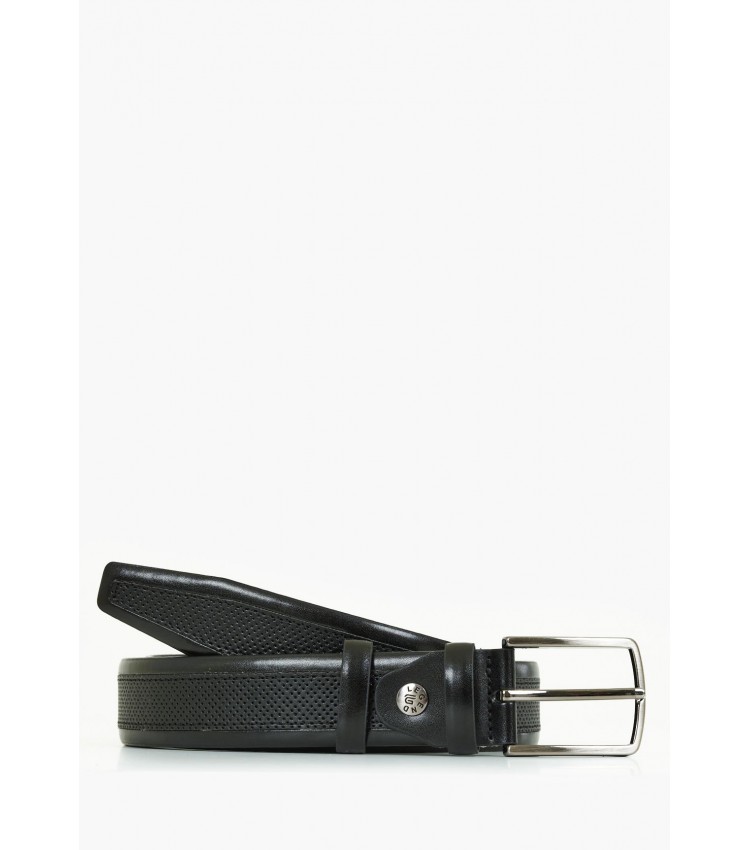 Men Belts L1736 Black Leather Mortoglou