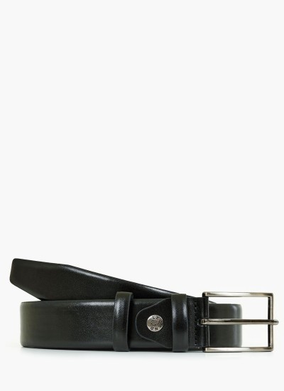 Men Belts 1704 Black Leather Mortoglou