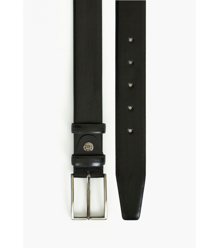 Men Belts L2007 Black Leather Mortoglou