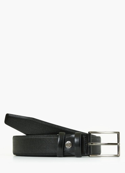 Men Belts 1704 Black Leather Mortoglou