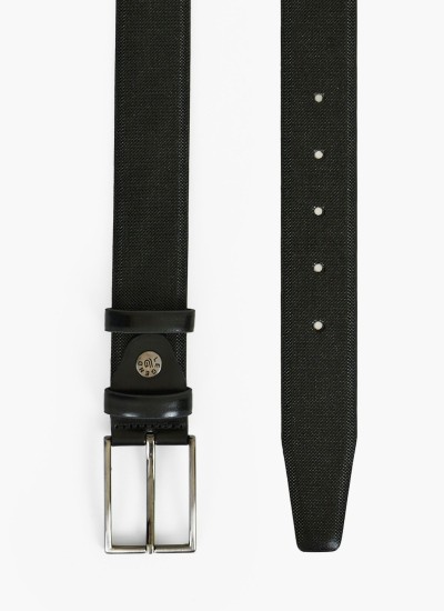 Men Belts 1704 Black Leather Mortoglou