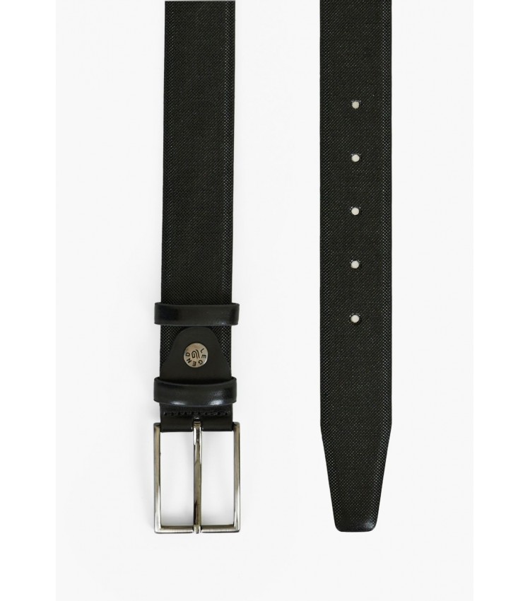 Men Belts L2030 Black Leather Mortoglou