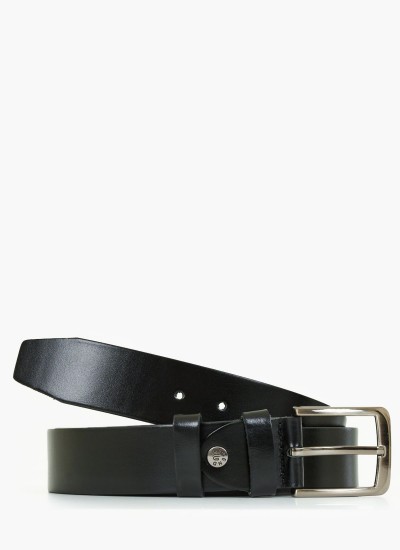 Men Belts 1704 Black Leather Mortoglou