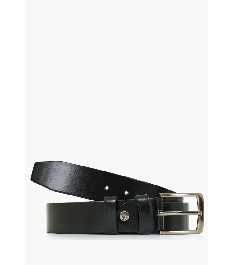 Men Belts L301 Black Leather Mortoglou