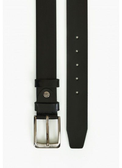 Men Belts L301 Black Leather Mortoglou