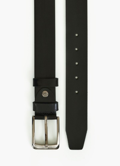 Men Belts L301 Black Leather Mortoglou