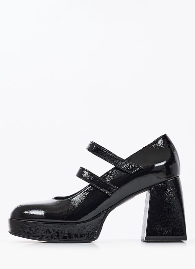 Women Sandals 1039 Black Leather Mortoglou