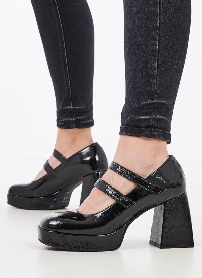Women Sandals 1039 Black Leather Mortoglou