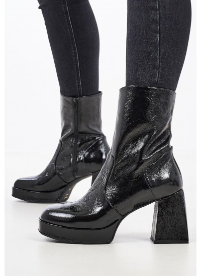 Women Boots S604 Black Patent Leather Mortoglou