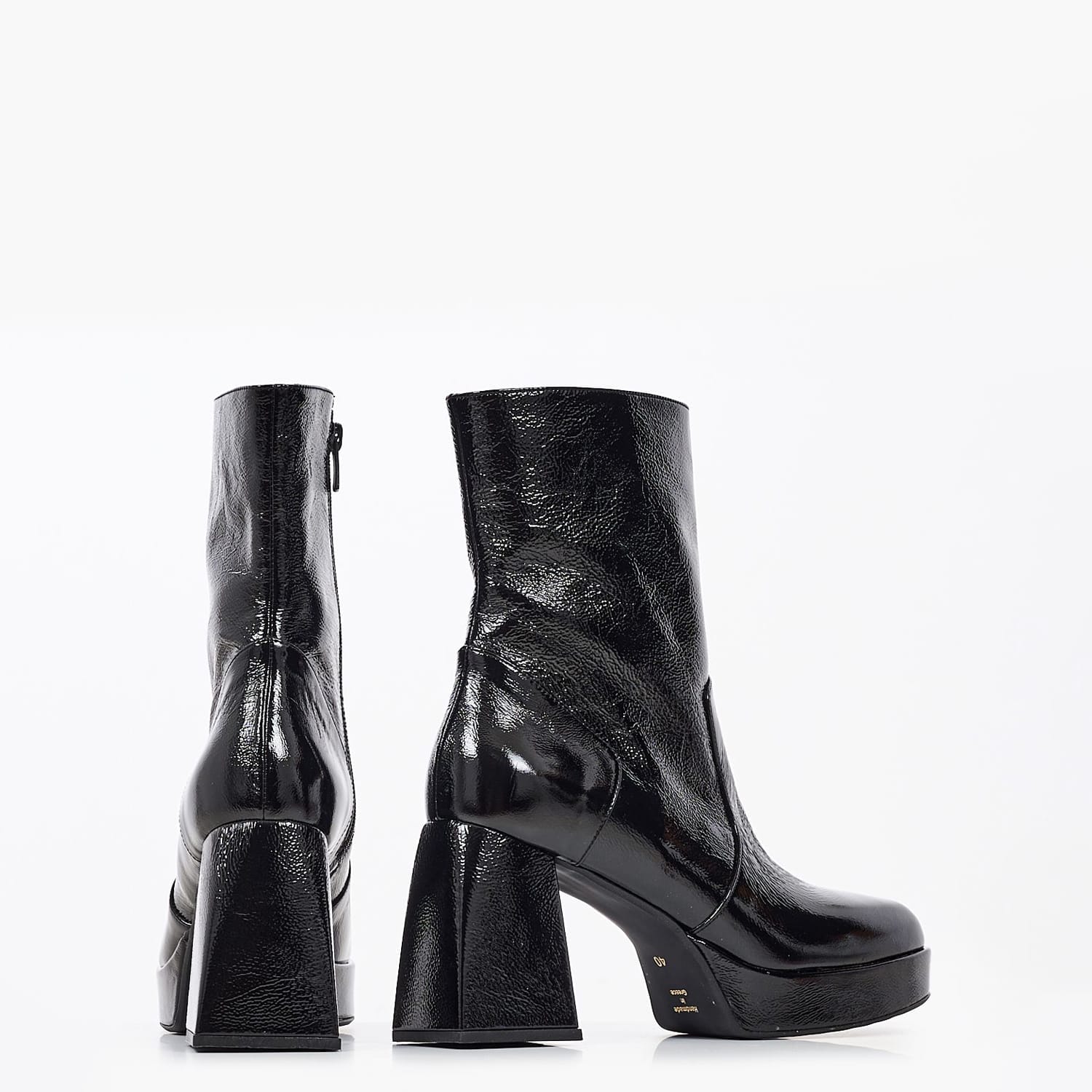 Women Boots S604 Black Patent Leather Mortoglou Women Boots S604 Black Patent Leather Mortoglou