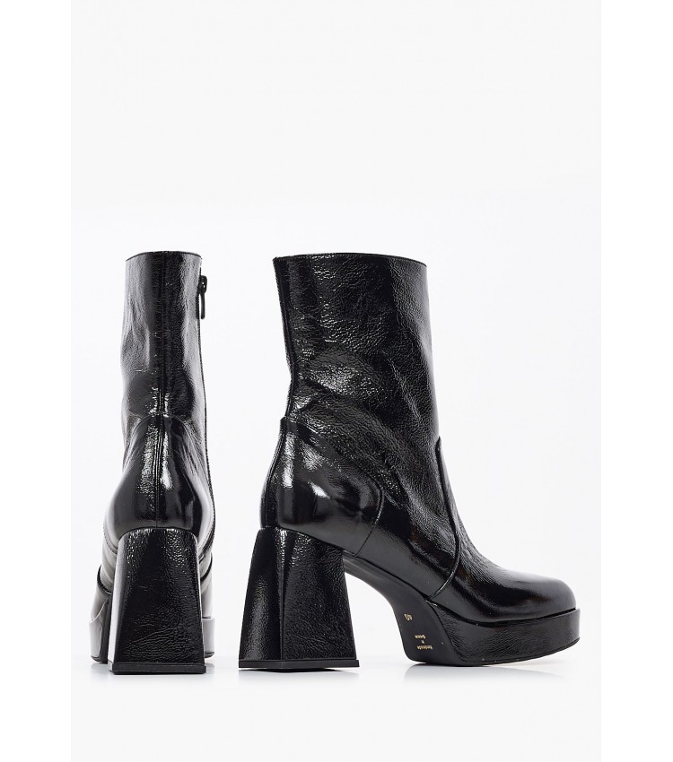 Women Boots S604 Black Patent Leather Mortoglou