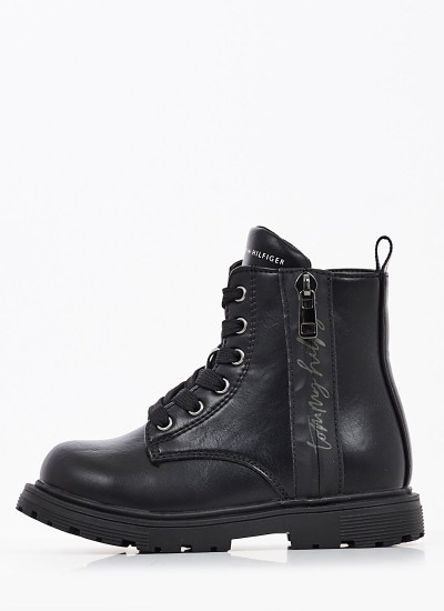 Παιδικά Μποτάκια Bootie.Lu Μαύρο ECOleather Tommy Hilfiger
