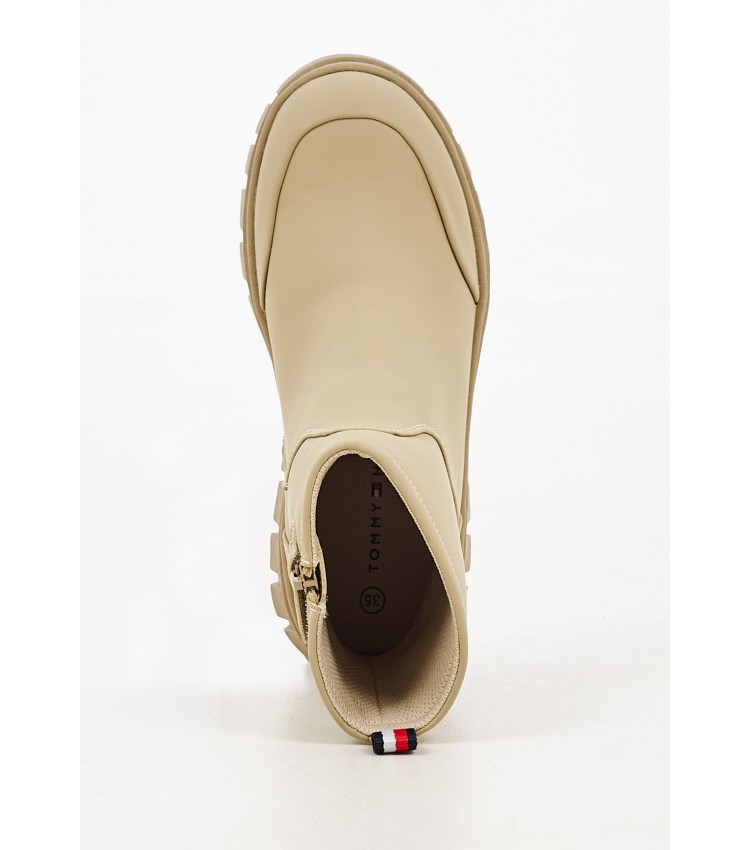 Kids Boots Bootie.Th Beige ECOleather Tommy Hilfiger