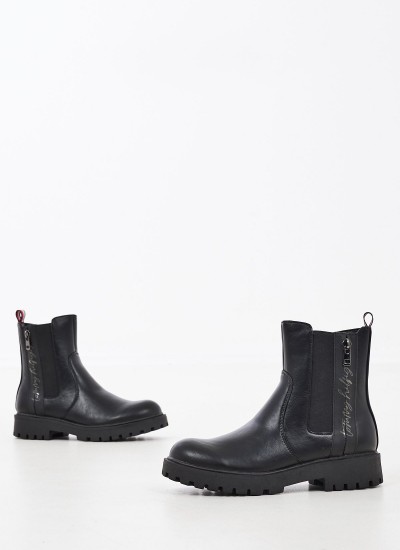 Παιδικά Μποτάκια Ch.Boot Μαύρο ECOleather Tommy Hilfiger
