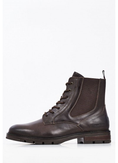 Ανδρικά Μποτάκια Chel.Boot Καφέ Δέρμα Tommy Hilfiger